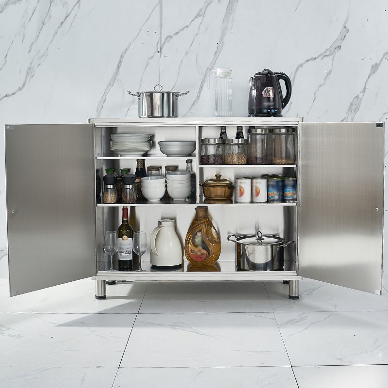 Stainless Steel Kitchen Sideboard Cabinet Modern Server Cabinet with Storage