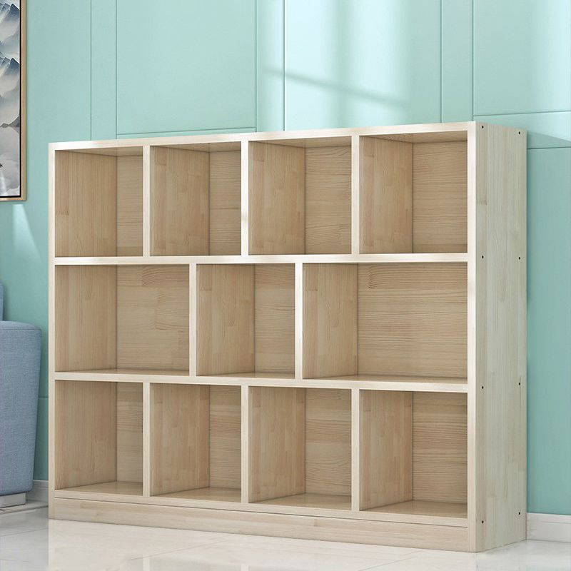 Contemporary Closed Back Book Shelf Wood Horizontal Bookshelf for Office