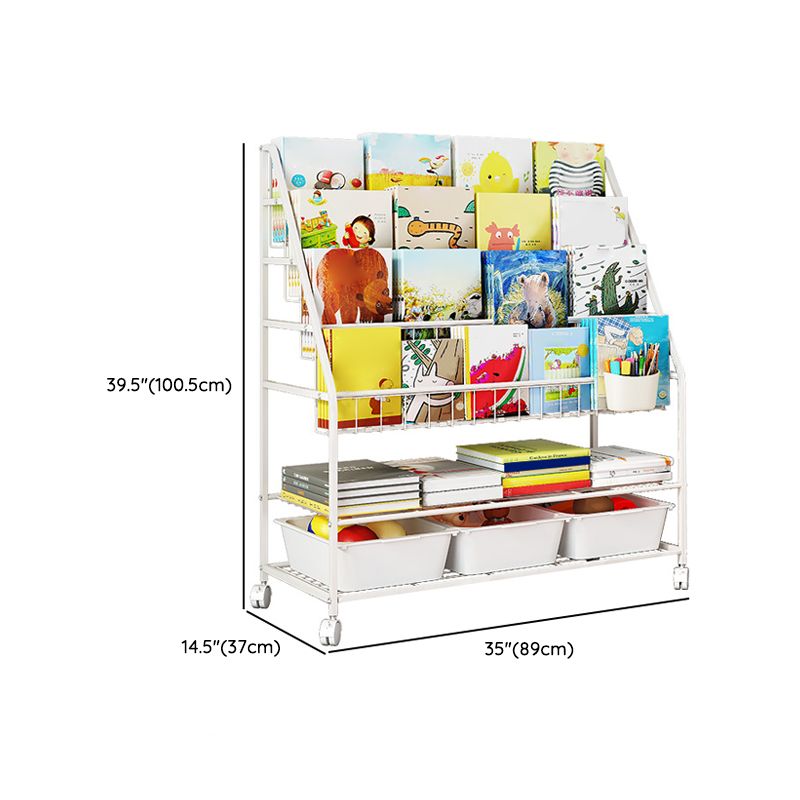 Modern Metal Standard Bookcase Closed Back Standard Kids Bookcase