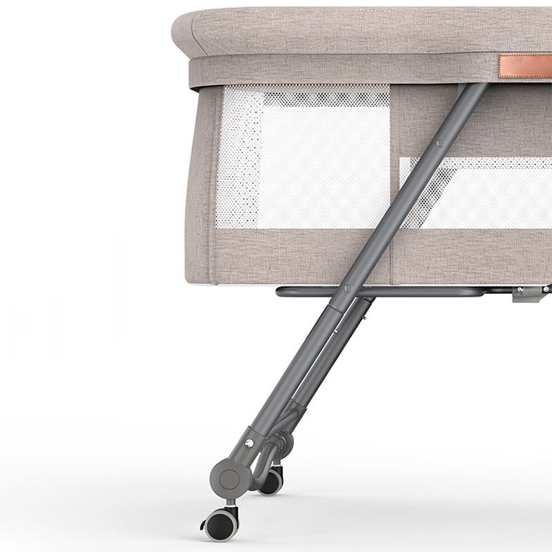 Foldable and Portable Cradle Moving Crib Cradle with Mattress and Wheel