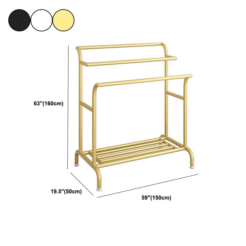 Modern Metal Coat Hanger 3 Hanging Rails and Lower Shelf Hall Stand