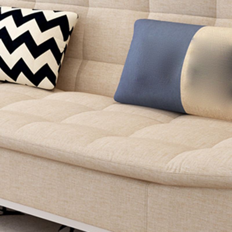 Contemporary Armless Sofa Foldable Couch with Tufted Back for Living Room