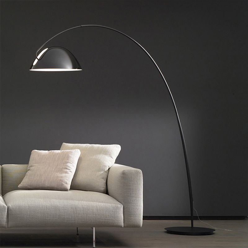 Linear/Kapsel/Bogenbodenleuchte Designer Metall Einerbulst Wohnzimmer Stehlampe in Schwarz