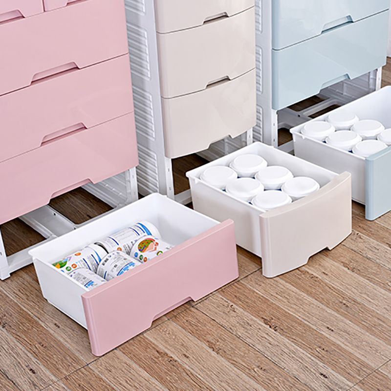 Modern Plastic Kids Nightstand Chest Nursery Dresser with 5/6 Drawers