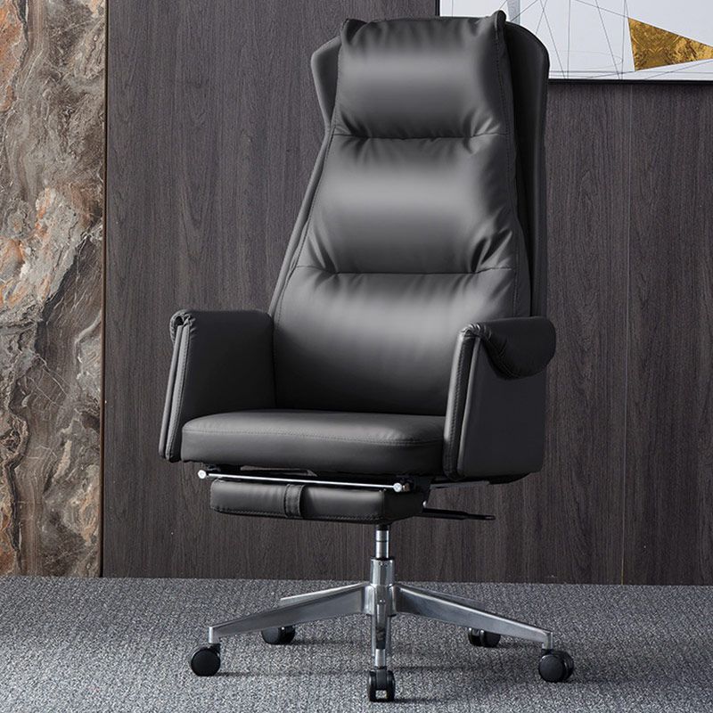 Modern Leather Executive Chair Adjustable Swivel Office Chair with Footrest