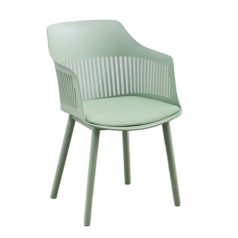 Contemporary Plastic Arm Chair Slat Back Kitchen Dining Room Chair