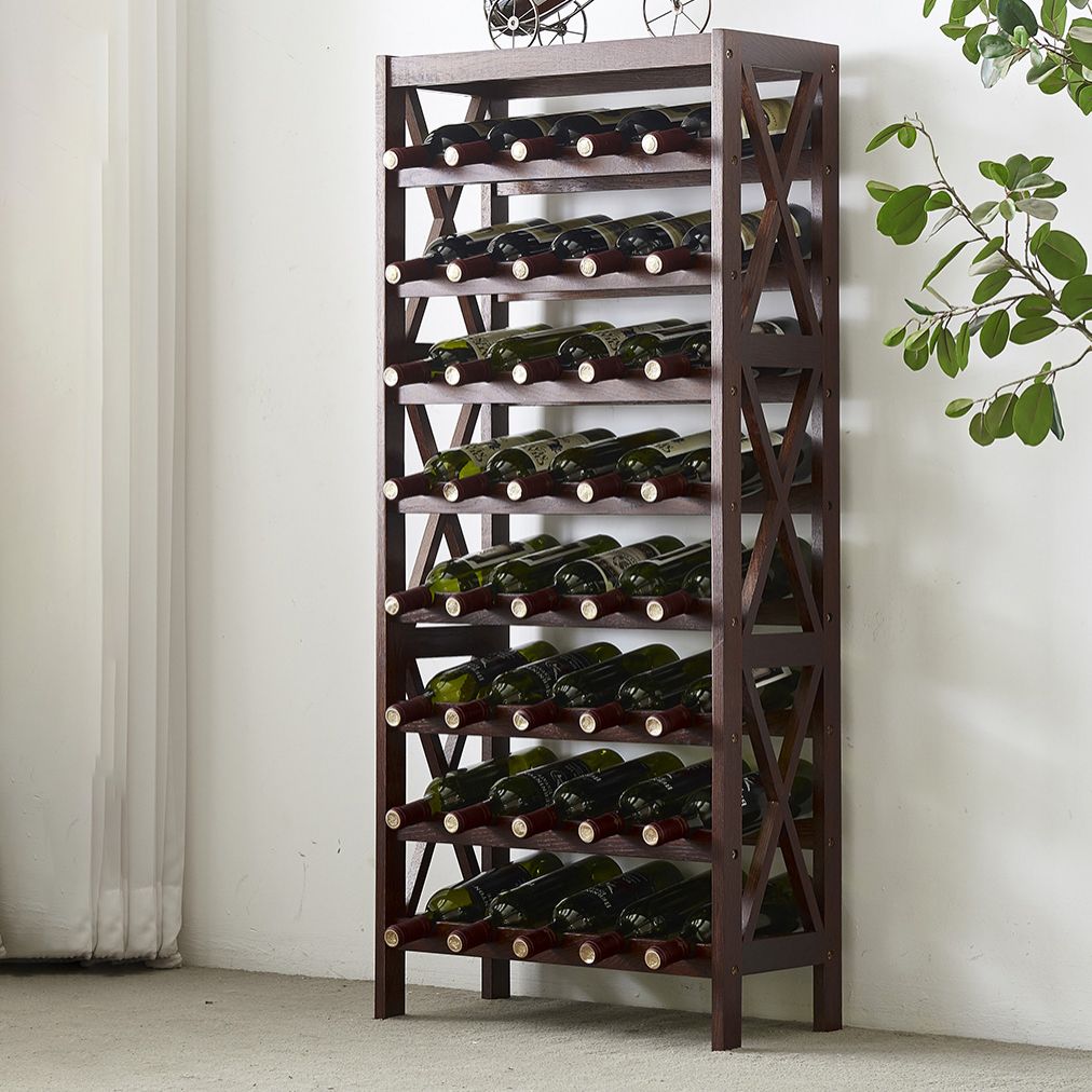 Contemporary Floor Wine Bottle Rack Solid Wood Wine Bottle Rack for Home