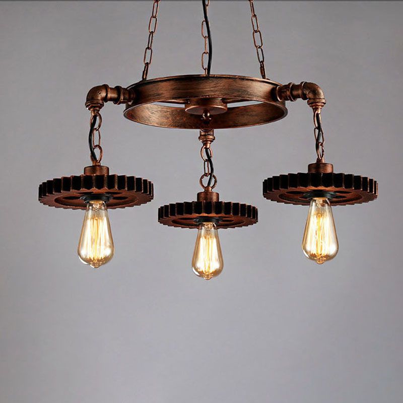 Bronze Antique Hanging Fixture Wrought Iron Bar Chandelier Pendant Lights