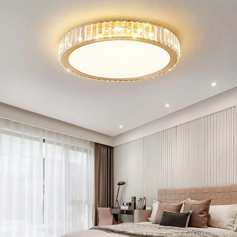 Contemporary Flush Light Crystal LED Ceiling Lighting for Bedroom