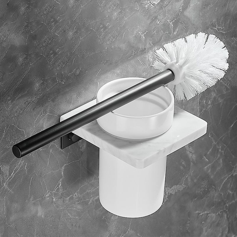 Metal & Marble Bathroom Hardware Set as Individual or as a Set in Black