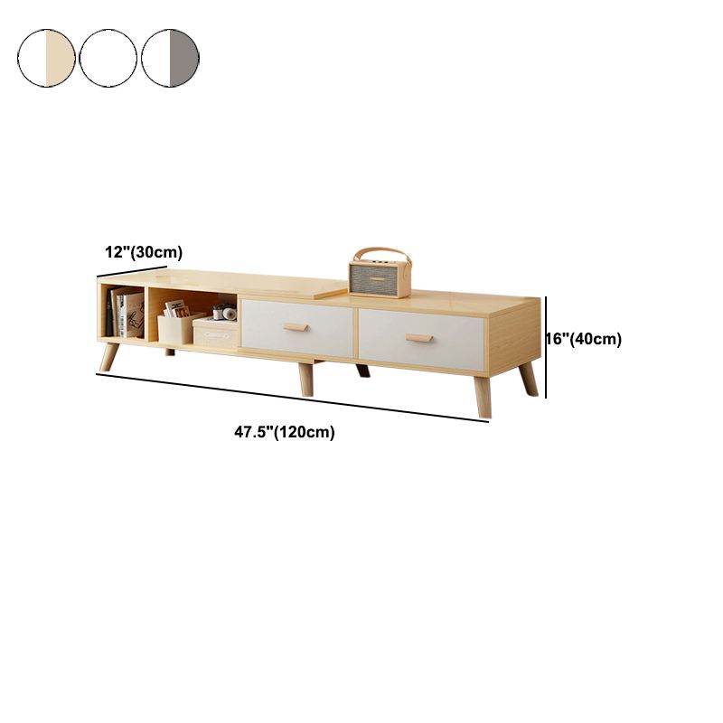 Engineered Wood TV Media Console with Drawers Scandinavian TV Stand