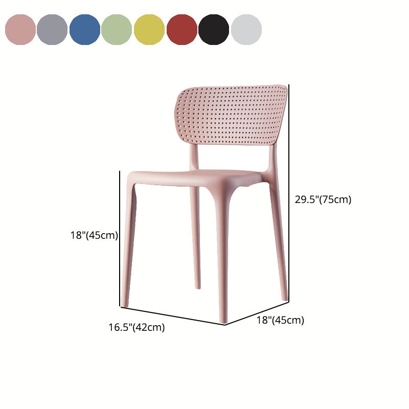 Contemporary Plastic Patio Dining Side Chair Open Back Dining Side Chair