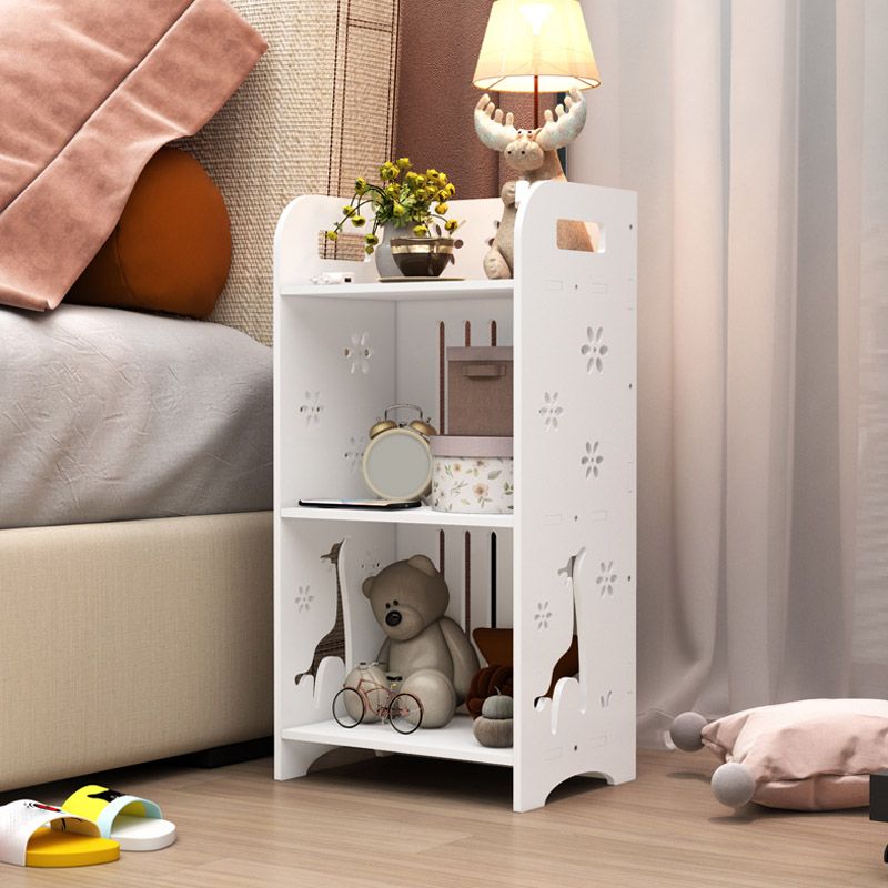 Modern & Contemporary End Table for Nursery Storage White Wooden Flat Top Animals