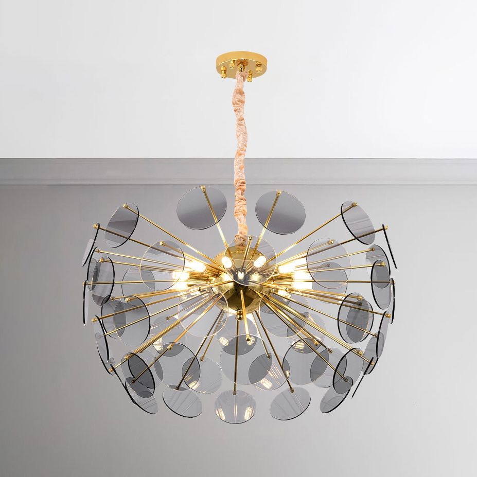 Nordic Sputnik Chandelier Pendant Light Acrylic LED Hanging Pendant Lamp in Smoke Gray