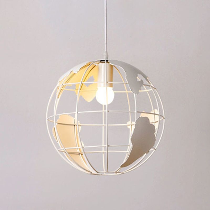 1 Light Globe Hanging Light Fixtures Retro Industrial Metal Ceiling Pendant for Bar