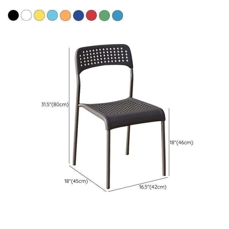 Contemporary Kitchen Stackable Open Back Plastic Dining Side Chair