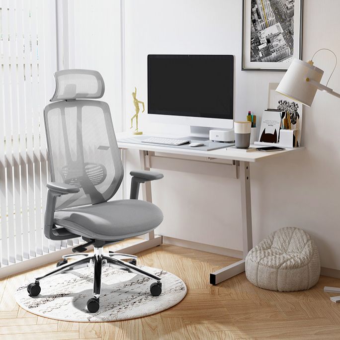 Mesh Swivel Ergonomic Chair Fixed Arms Adjustable Seat Height Office Chair