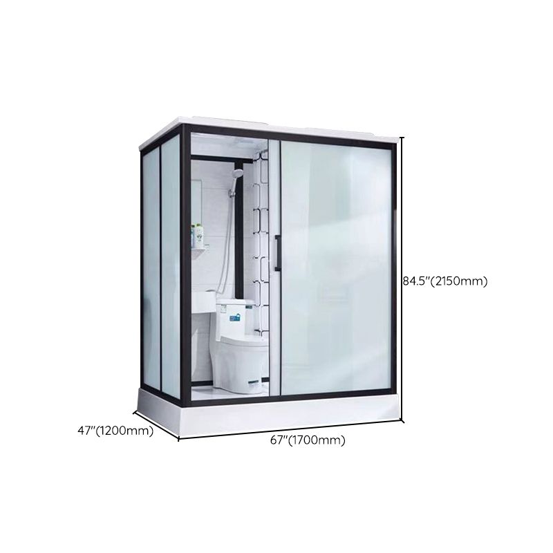 Framed Tempered Glass Shower Kit with Base Included Framed Shower Stall