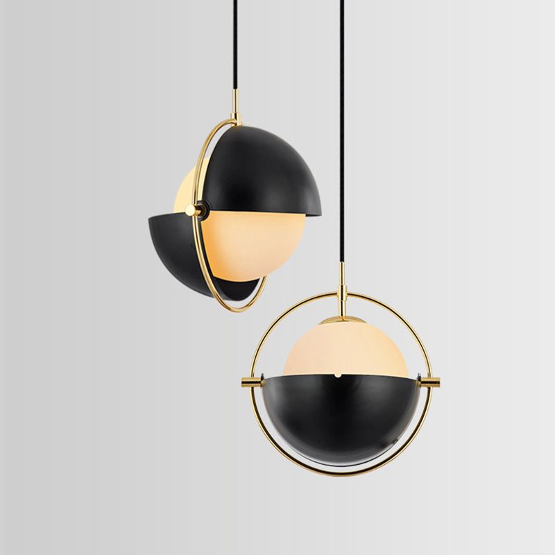 Contemporary Pendant Lighting Fixture Spherical Ceiling Pendant Light with Glass Shade