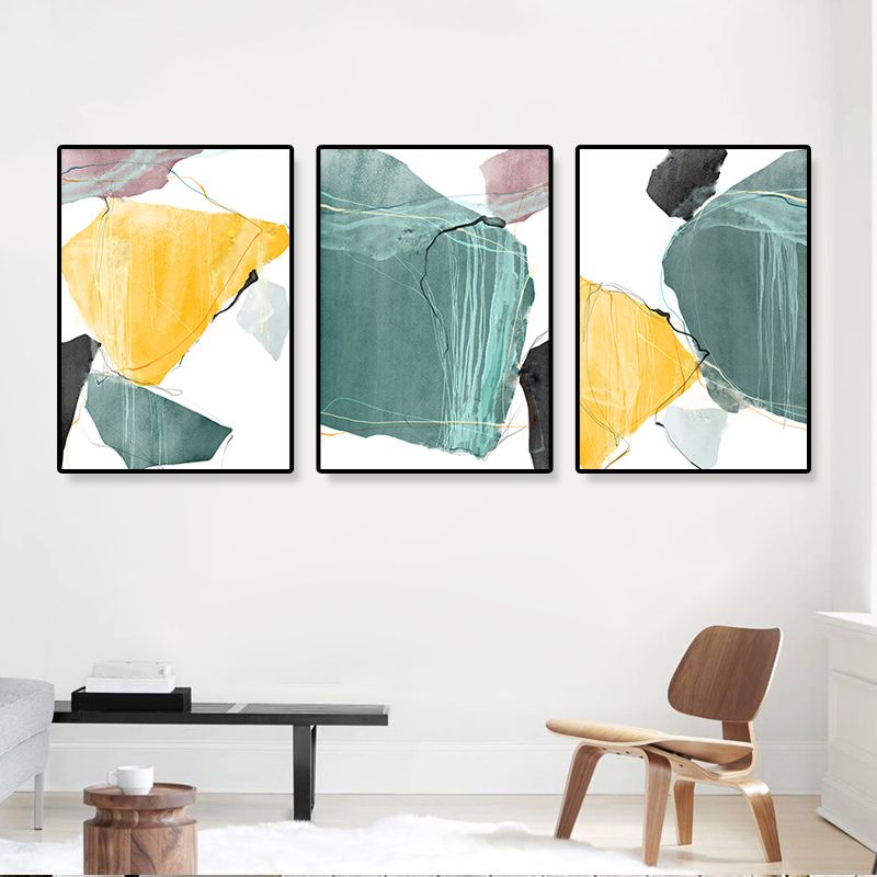 Nordic Abstract Canvas Print Hotel Wall Art Set in Pastel Color, Multiple Size Options