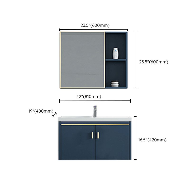 Modern Wall-mounted Bathroom Vanity Cabinet with Soft Close Door