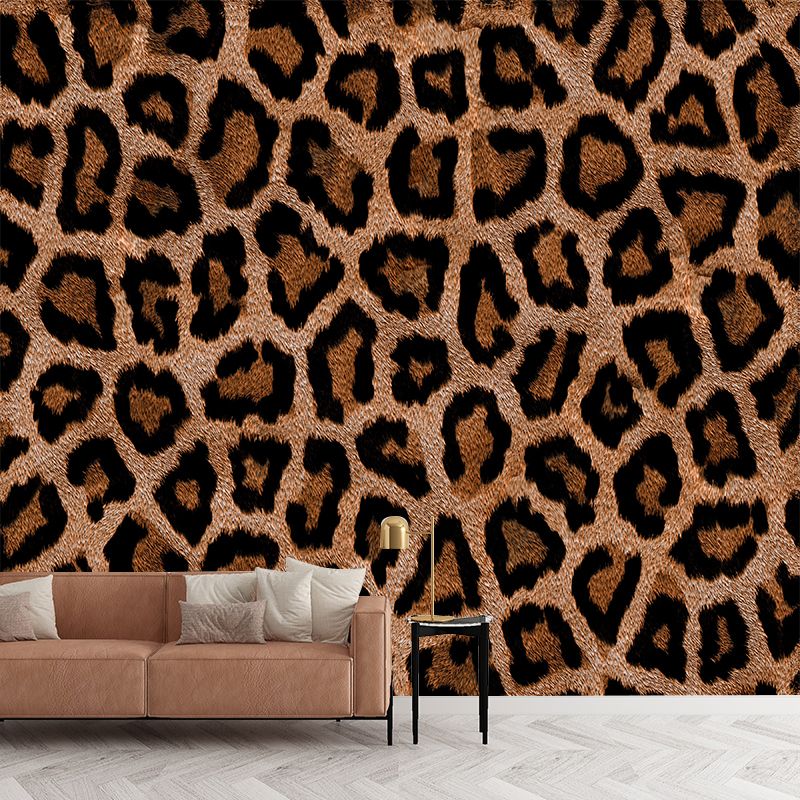 Modern Illustration Mural Wallpaper Cosmic Leopard Print Sitting Room Wall Mural