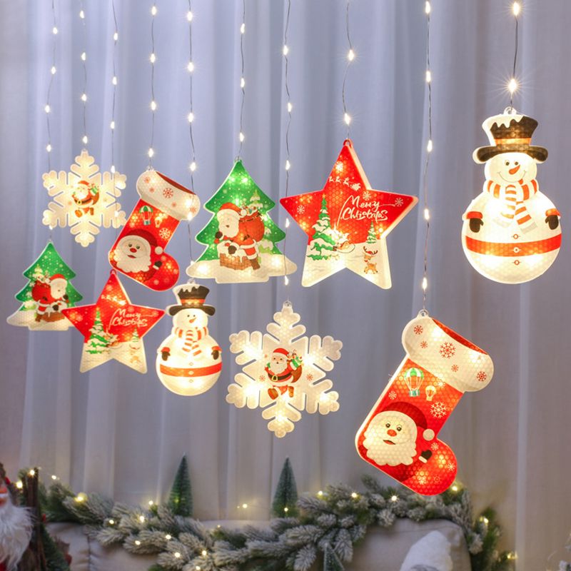 10-Head Living Room Christmas Lamp Decorative LED String Light with Plastic Shade