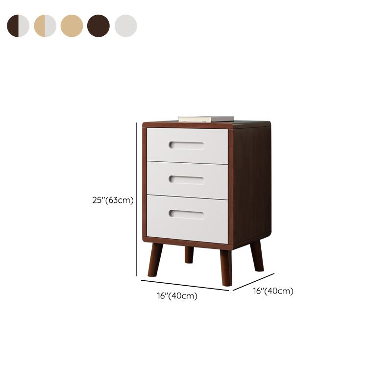 Wooden Accent Table Nightstand Modern Nightstand with Drawers