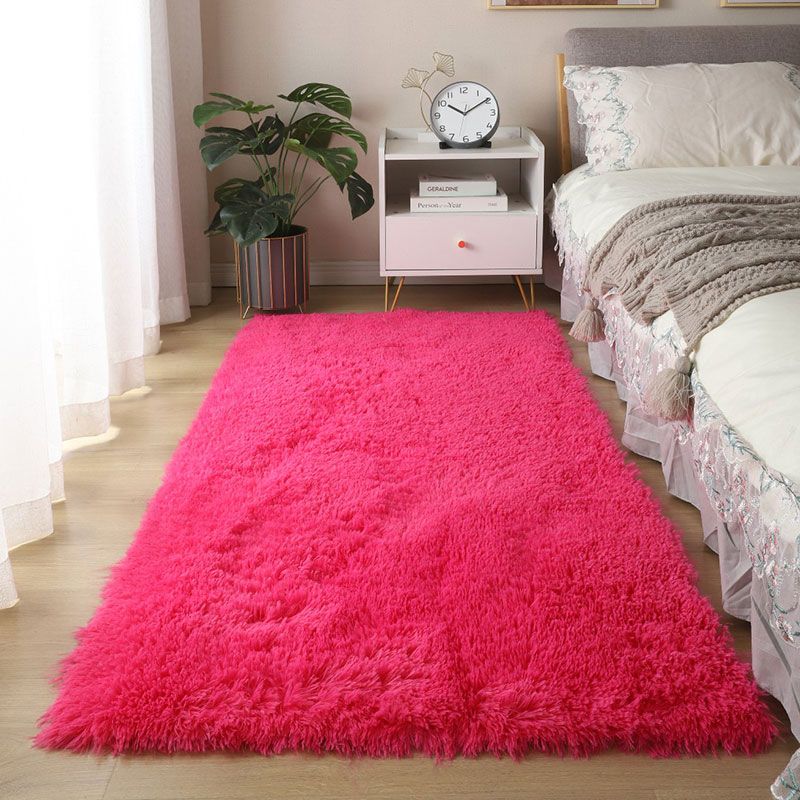 Zeitgenössischer Massiv-Shag-Teppich Polyester Teppich nicht rutschfestes Innenteppich für das Schlafzimmer für Erwachsene