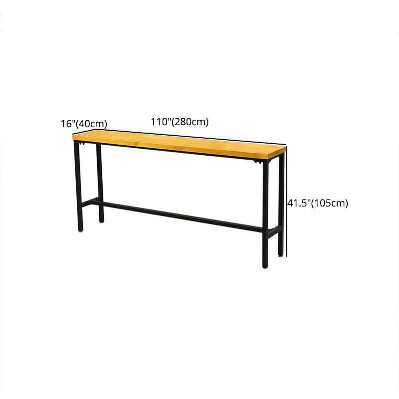 Solid Wood and Metal Pub Bar Table Industrial Rectangle Counter Wine Table