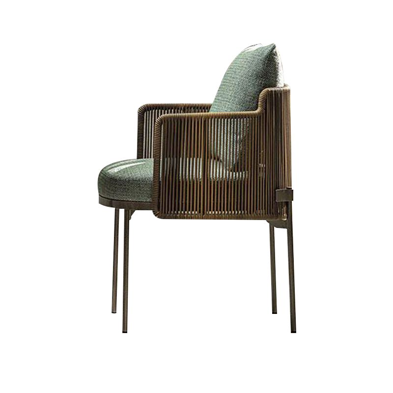 Tropical Brown Dining Chairs with No Distressing Upholstered Patio Arm Chair