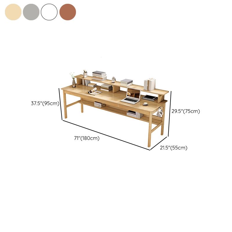 Solid Wood Kids Desk and Chair 21.7" Width with Bookshelf Kids Desk Writing Desk