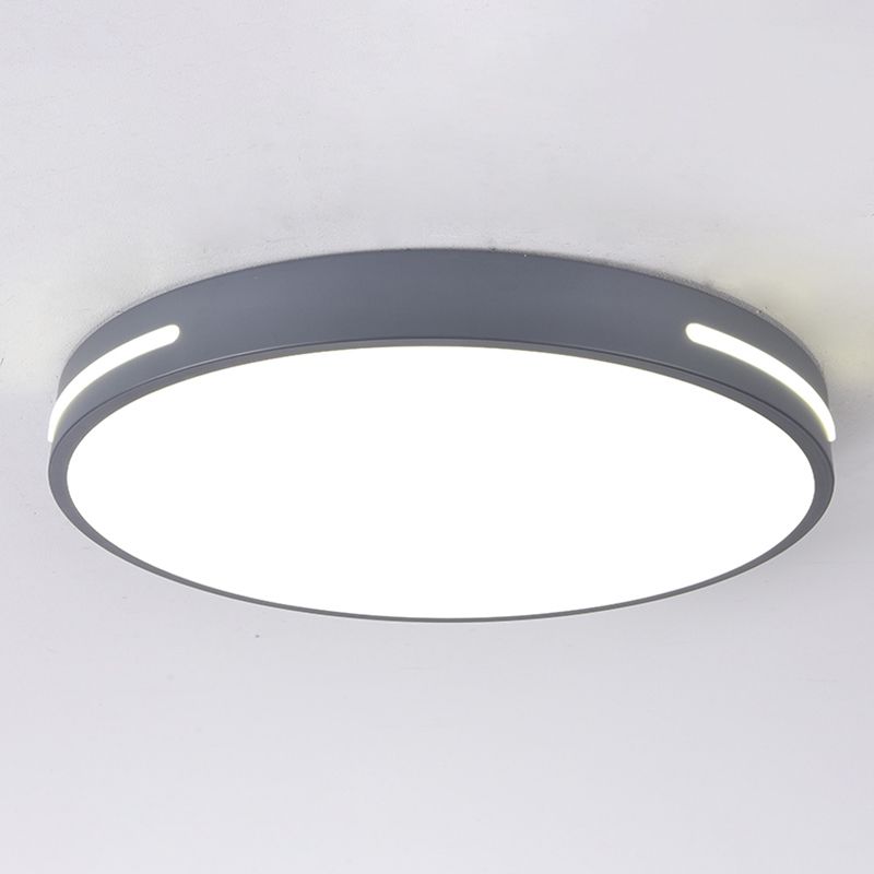 Round Shape LED Ceiling Lamp Macaroon Modern Simple Style Iron 1 Light Flush Mount