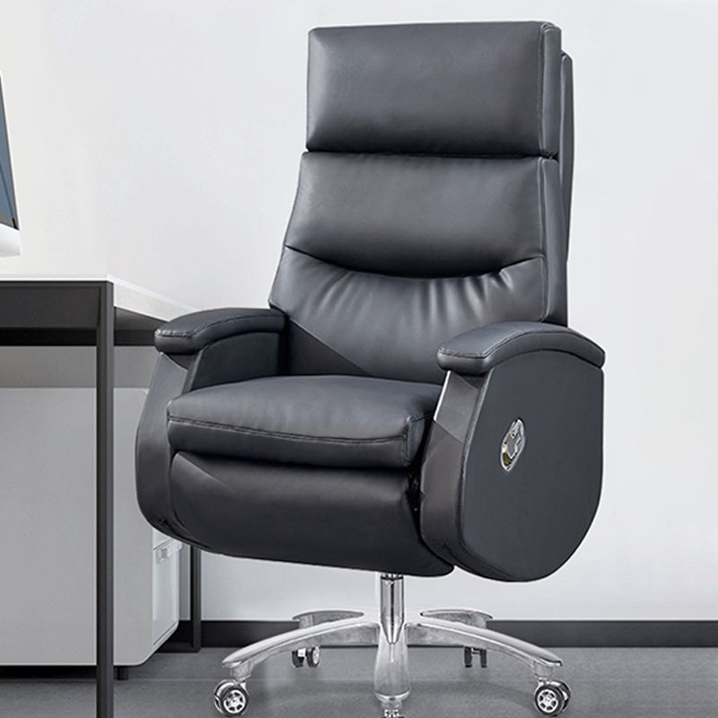 Modern Office Chair Armless Leather Adjustable Seat Height Desk Chair with Wheels