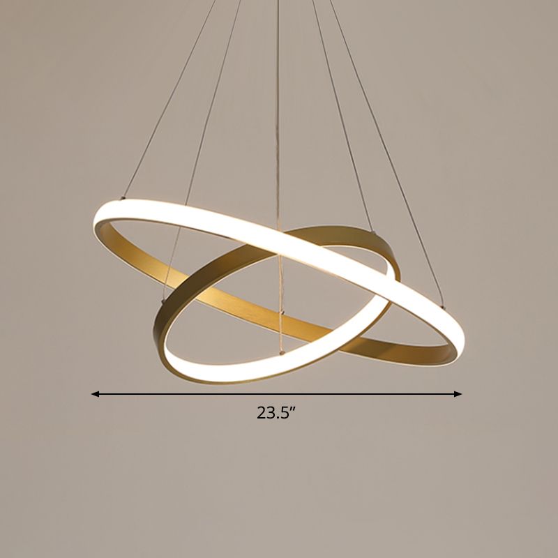 Chandelier suspendu en orbite doré