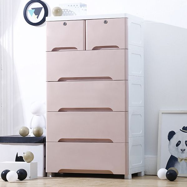 Modern Chest Dressers Plastic Kids Nightstand with 5/6 Drawers