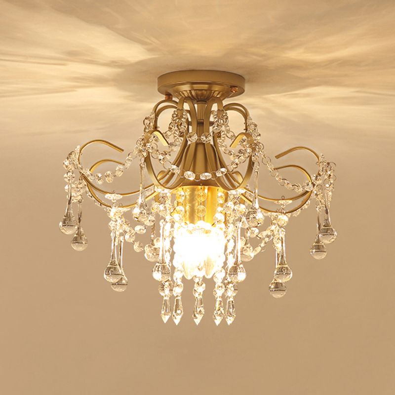 Creative Crystal Ceiling Light Household Flush Mount Light Fixture for Bedroom