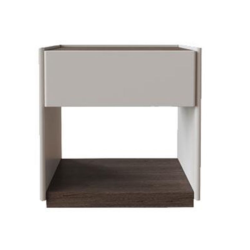 1-Drawer Modern Nightstand Solid Wood 1-Shelf 20" H Bed Nightstand