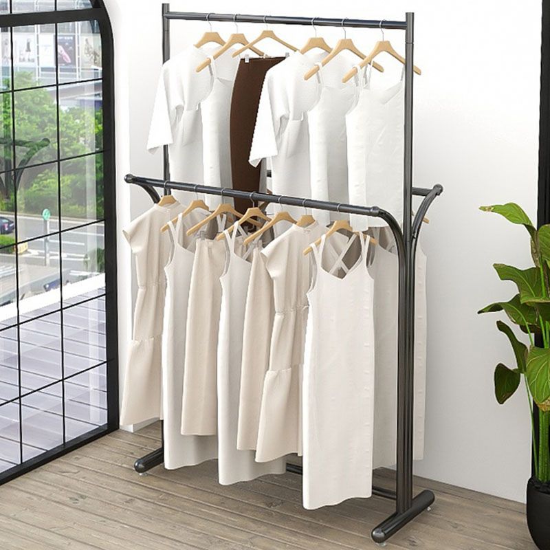 Modern Coat Hanger Metal Framed 3 Hanging Rail Entry Coat Rack