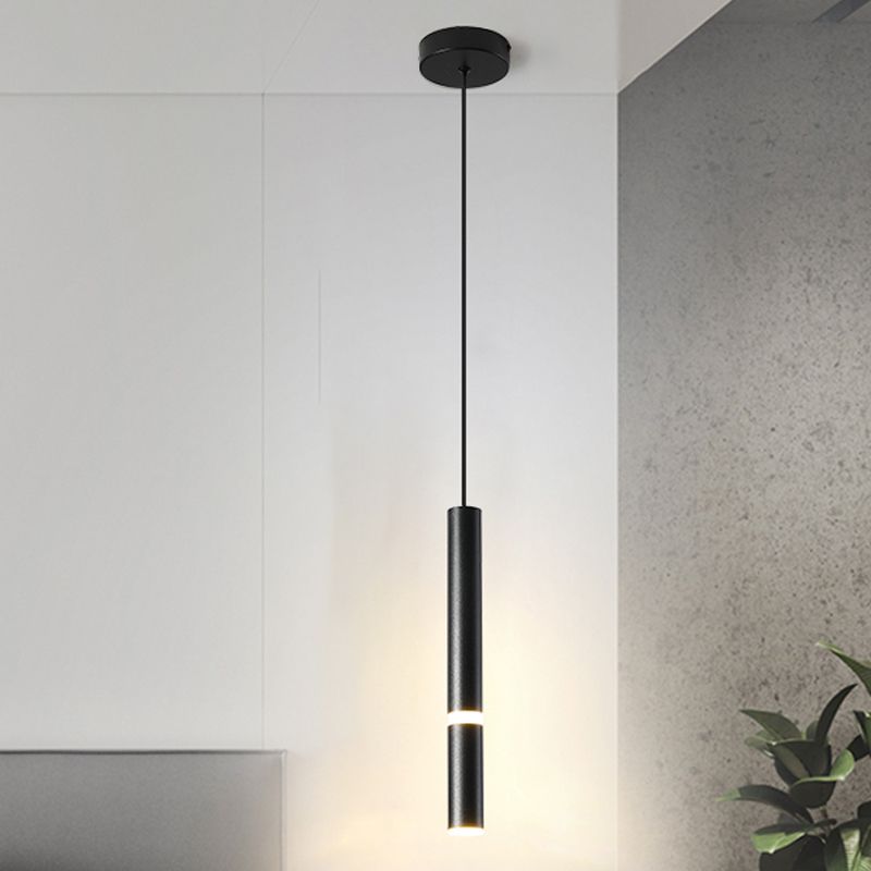 Nordic Style Pendant Light Cylinder Shape Ceiling Lamp with Acrylic Shade for Bedroom