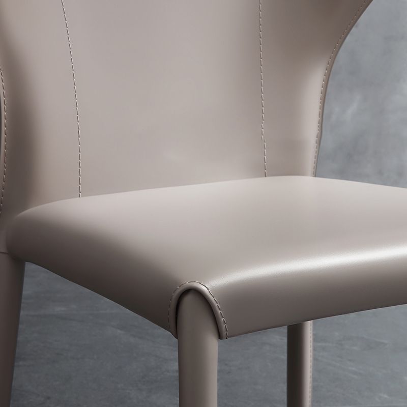 Armless Dining Chairs Modern Leather Wingback Side Chairs for Dining Room