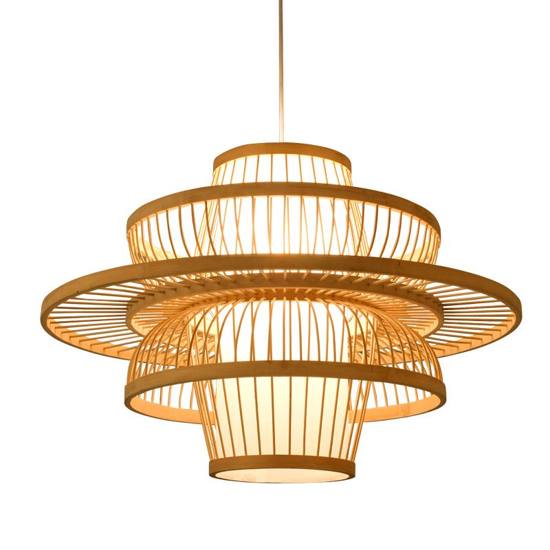 Modern Hand Twisted Ceiling Pendant Lamp Bamboo Ceiling Lamp