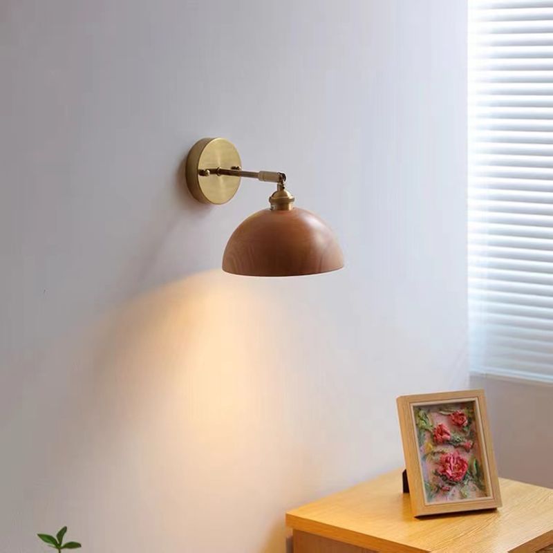 Modern Wall Light Fixture Wooden 1 Light Wall Light Sconce for Bedroom