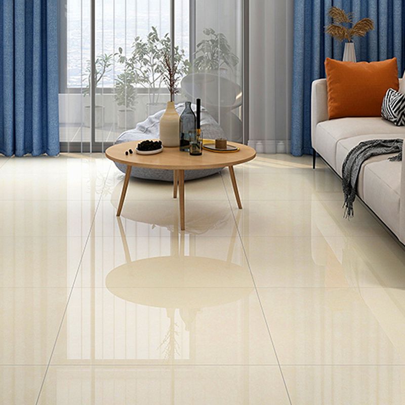 Modern Square Floor Tile Straight Edge Slip Resistant Polished Tile