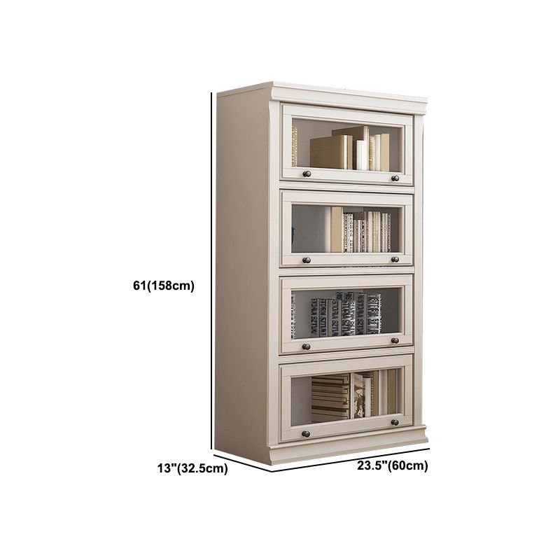 Contemporary Wooden Shelf Bookcase Pure White Standard Shelf for Study Room