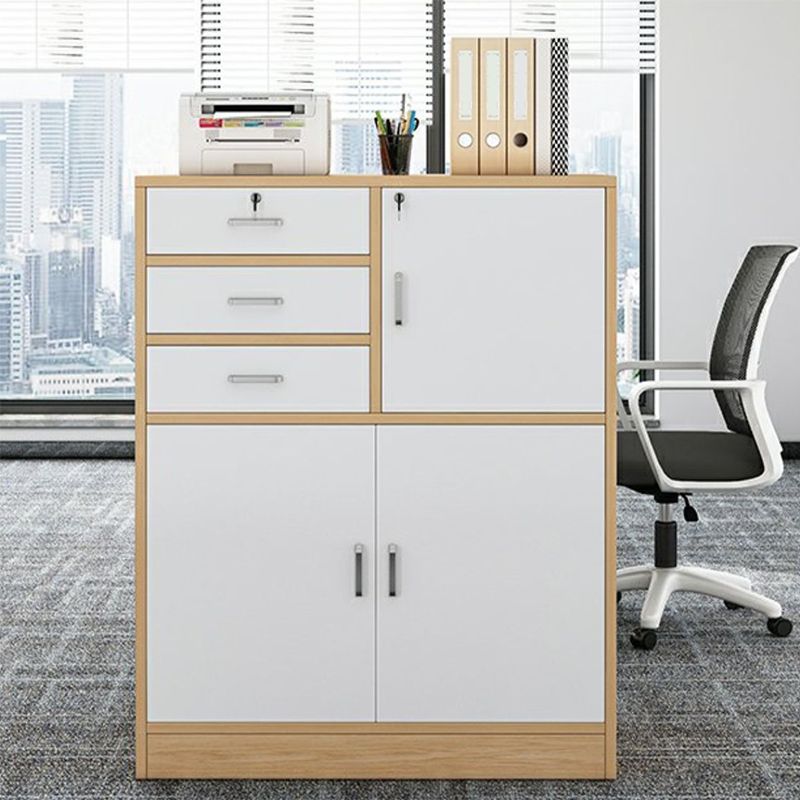 Nordic Style Vertical File Cabinet Wood Filing Cabinet for Home Office