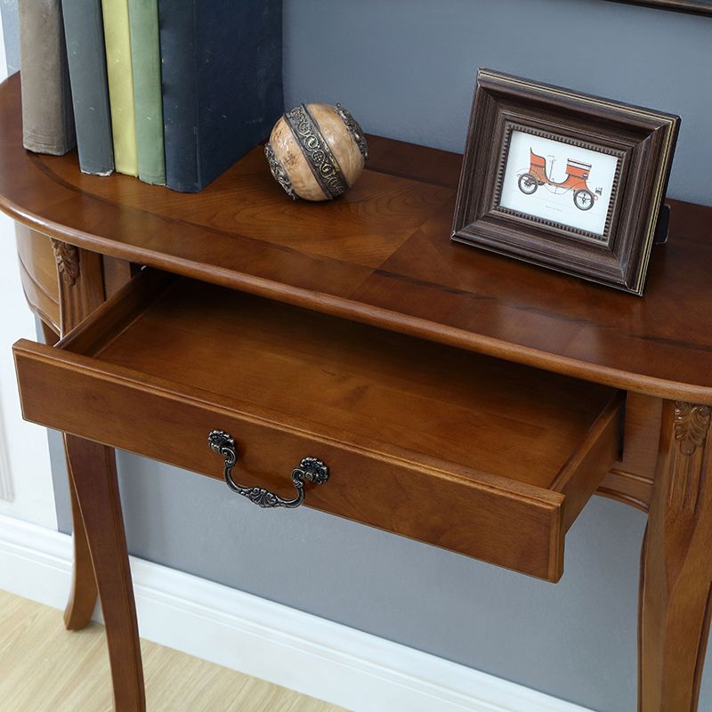 Half Moon 4 Legs Mid-Century Modern Console Table in Black/brown