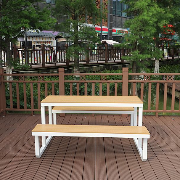 Contemporary Unfinished Rectangle Picnic Table UV Resistant Picnic Table