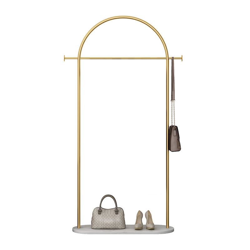 Contemporary Metal Entryway Kit Hanging Rail and 2 Hooks Coat Hanger