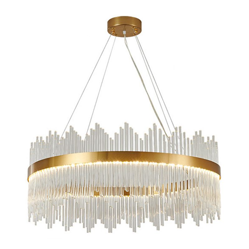 Modern Style Crystal Hanging Lighting Fixture Household Chandelier for Sitting Room